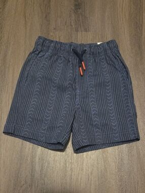 C&C California Navy Striped Kids Shorts with Orange Drawstring Tips